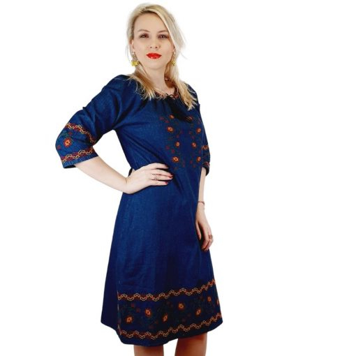 Rochie Traditionala din denim Sara [2]