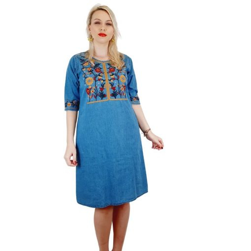 Rochie din Denim traditionala Sanda 42