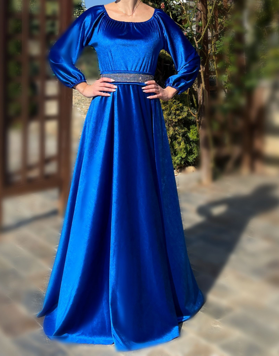 Rochie eleganta lunga din catifea Cati [3]
