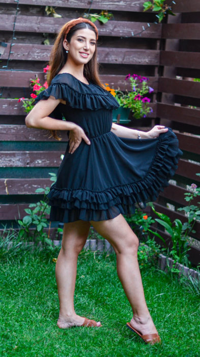 Rochie Phoebe mini cu volane [2]
