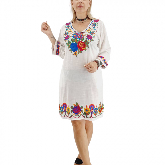 Rochie alba cu Broderie Danuta [3]