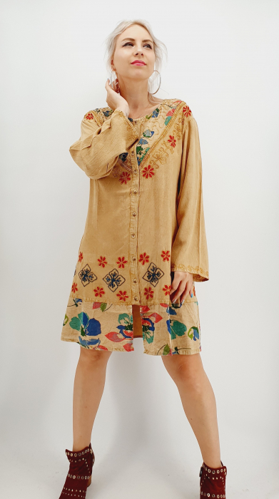 Rochie cu broderie si imprimeu - iulia 60