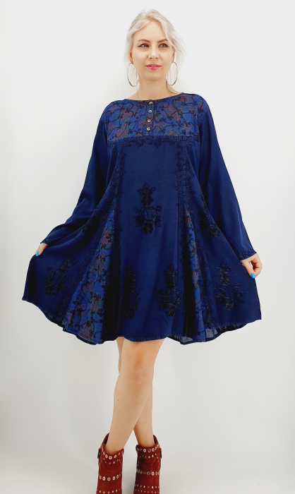 Rochie cu broderie si imprimeu - iulia 62