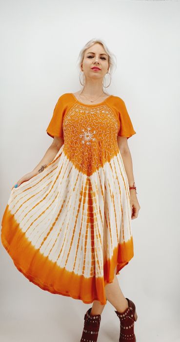 Rochie cu broderie si imprimeu iulia 63