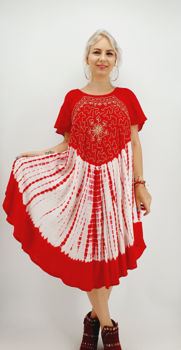 Rochie cu broderie si imprimeu iulia 65