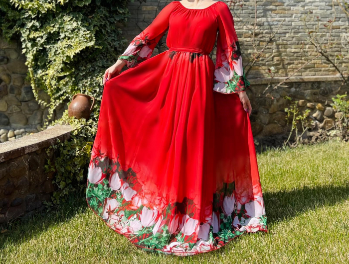 Rochie cu motive florale eleganta Iolanta 2 [4]