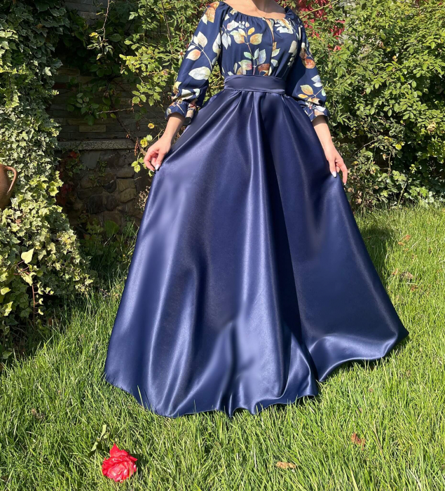 Rochie cu motive florale eleganta lunga Teo 4 [2]