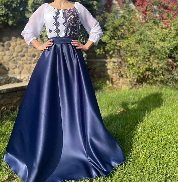 Rochie cu motive florale eleganta lunga Lavinia 2 [2]