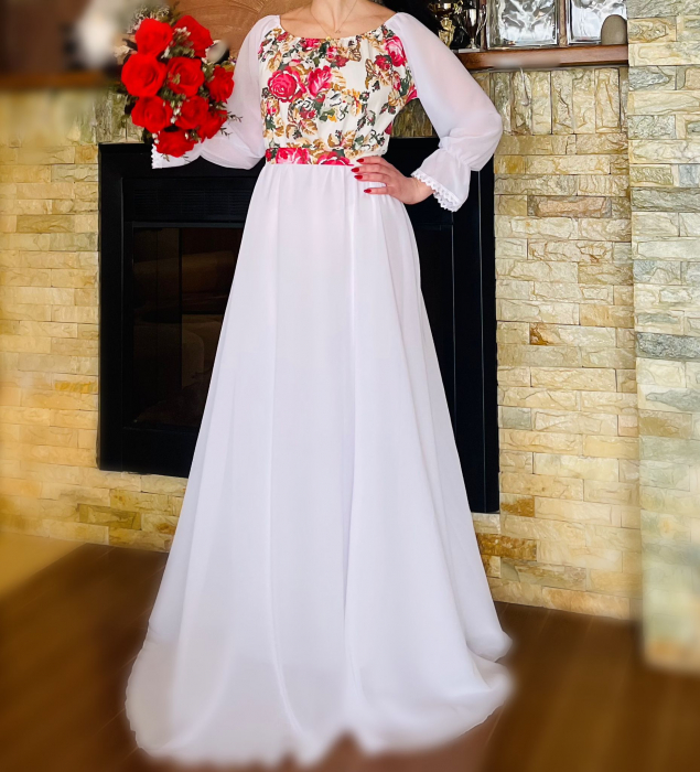 Rochie cu motive florale eleganta Teuta 3 [2]