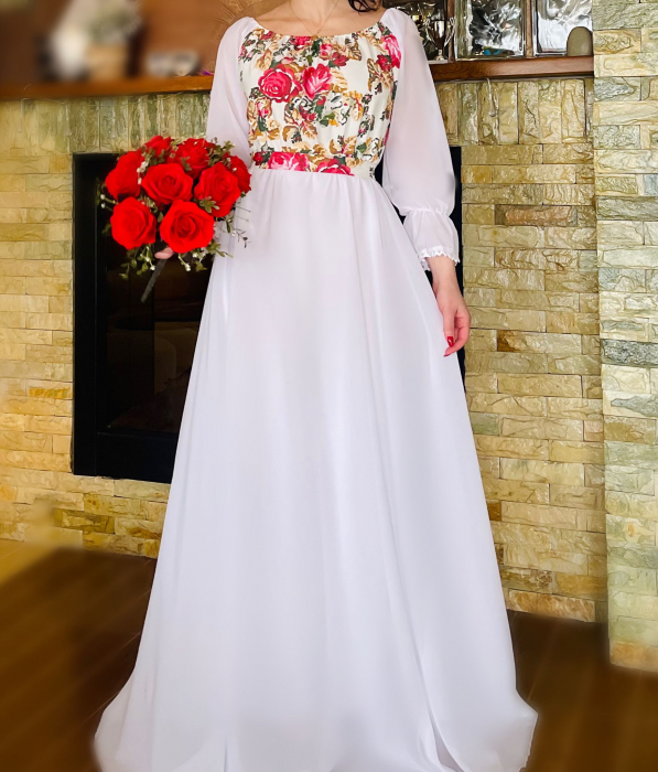Rochie cu motive florale eleganta Teuta 3 [4]
