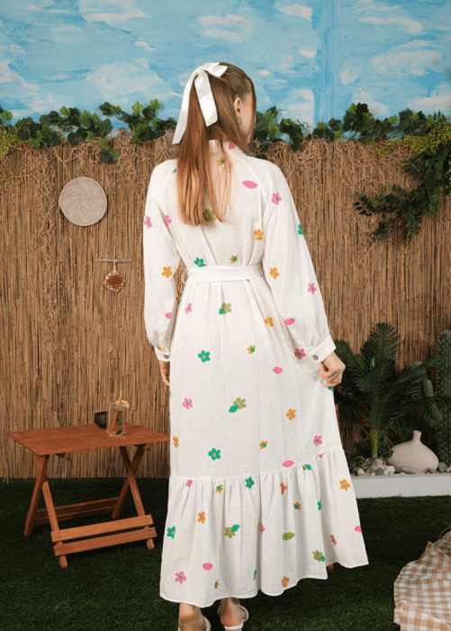 Rochie de dama lunga cu tesaturi brodate Bertha  2 [7]