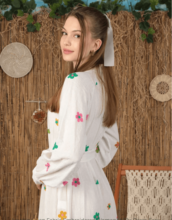 Rochie de dama lunga cu tesaturi brodate Bertha  2 [6]