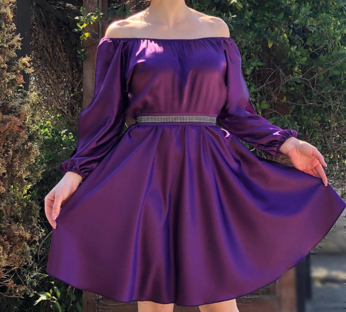 Rochie de ocazie din saten Neli [2]