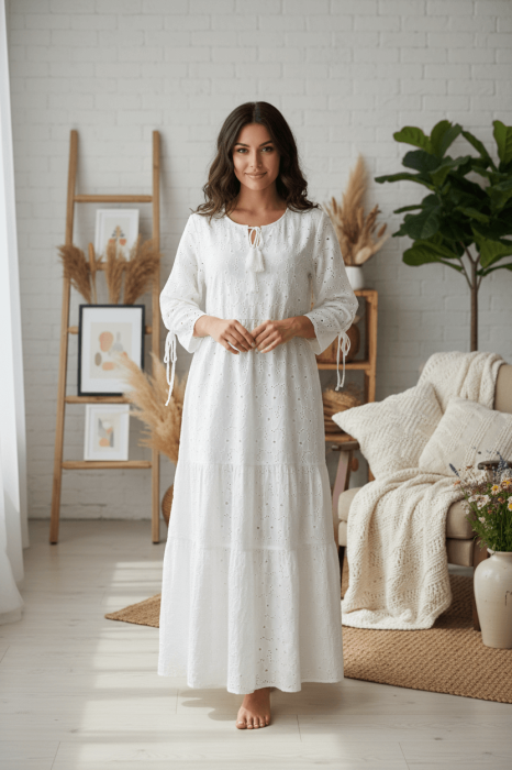 Rochie din bumbac cu broderie englezeasca Angela 2