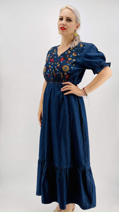 Rochie din Denim traditionala Madi 3 [4]