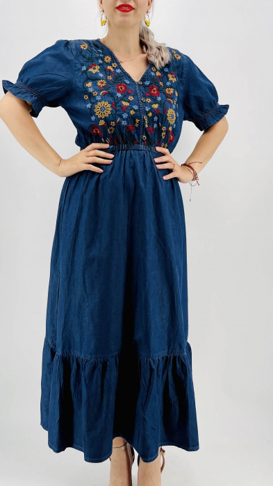 Rochie din Denim traditionala Madi 3 [5]