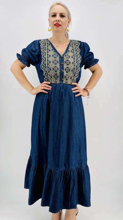 Rochie din Denim traditionala Madi 2 [4]