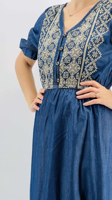 Rochie din Denim traditionala Madi 2 [3]