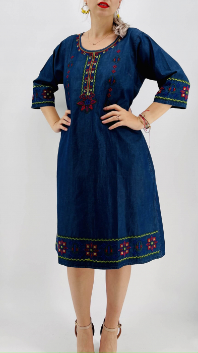 Rochie din Denim traditionala Sanda 53 [4]