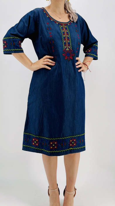 Rochie din Denim traditionala Sanda 53 [3]