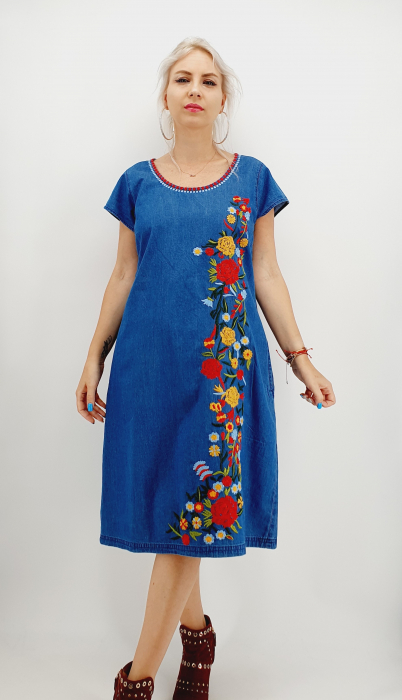 Rochie din denim traditionala sanda 56