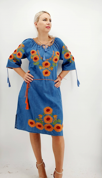 Rochie din Denim traditionala Priscilla [5]