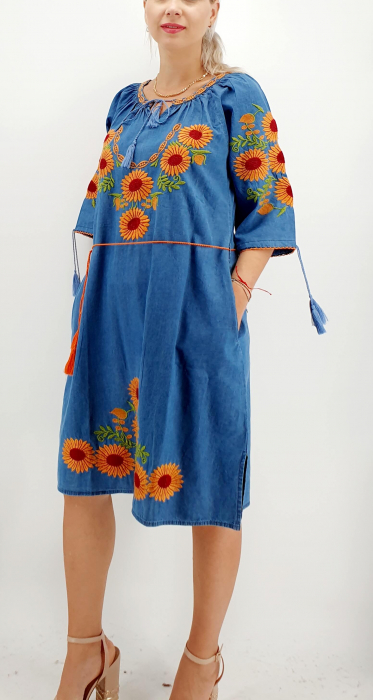 Rochie din Denim traditionala Priscilla [3]