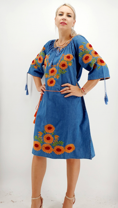 Rochie din Denim traditionala Priscilla [6]