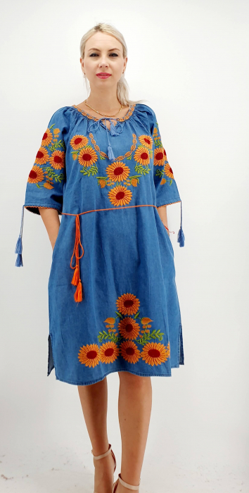 Rochie din Denim traditionala Priscilla [2]