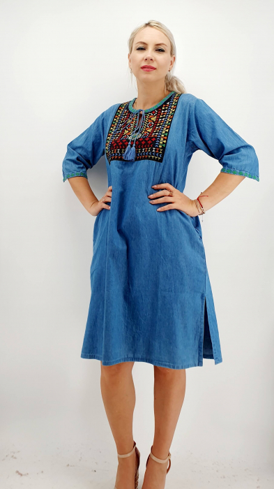 Rochie din denim traditionala sanda 57