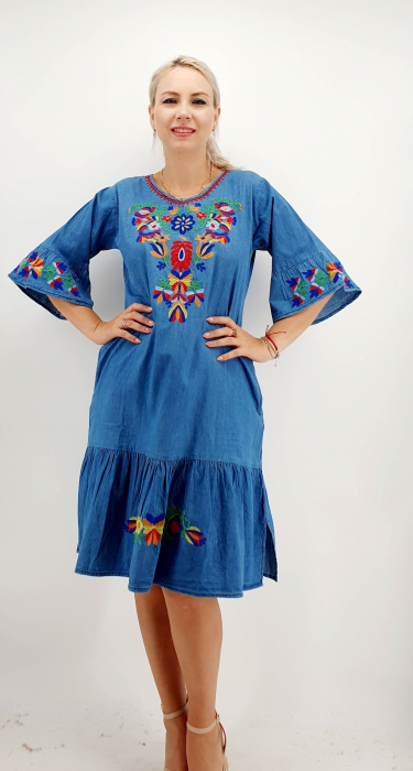 Rochie din Denim traditionala Sanda 58 [3]