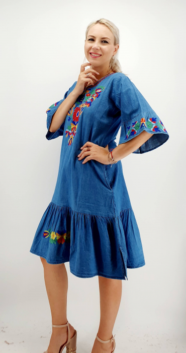 Rochie din Denim traditionala Sanda 58 [4]