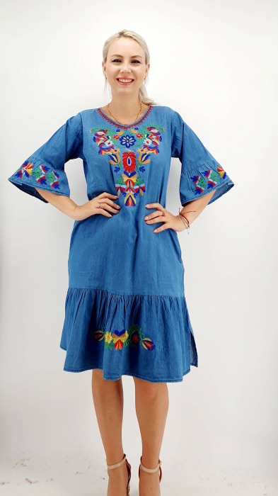 Rochie din Denim traditionala Sanda 58 [5]