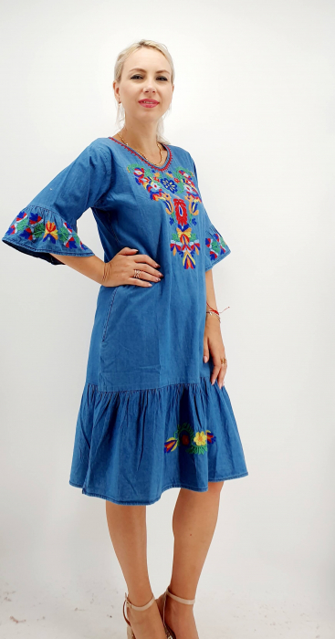 Rochie din Denim traditionala Sanda 58 [6]