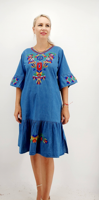 Rochie din Denim traditionala Sanda 58 [7]
