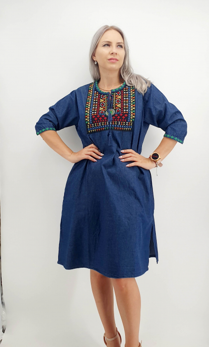 Rochie din denim traditionala sanda 59