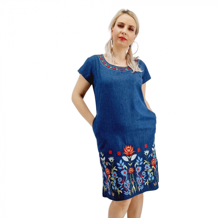 Rochie din Denim traditionala Sanda 61 [3]