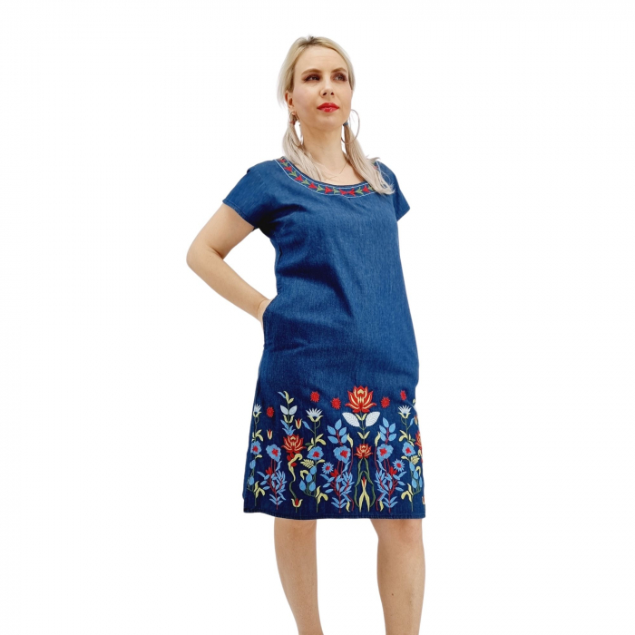 Rochie din Denim traditionala Sanda 61 [4]
