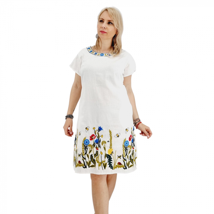 Rochie Alba cu Broderie Ilincuta [5]