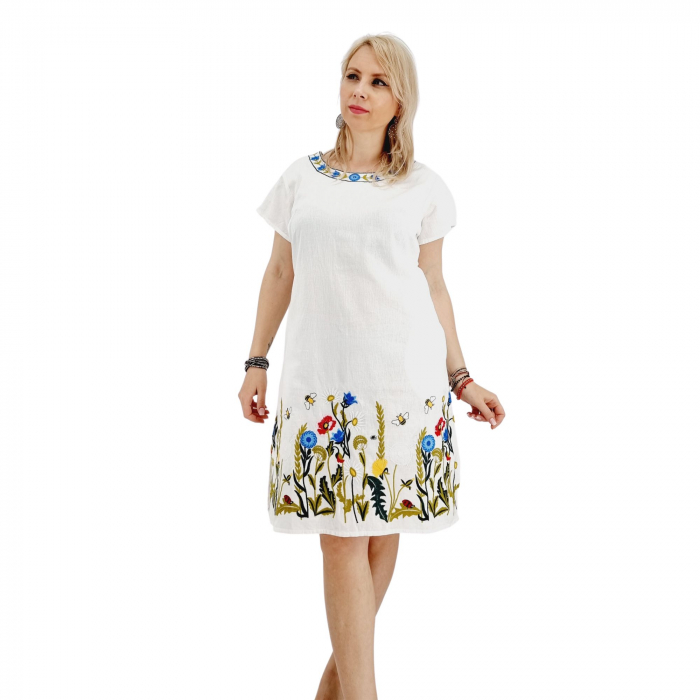 Rochie Alba cu Broderie Ilincuta [7]