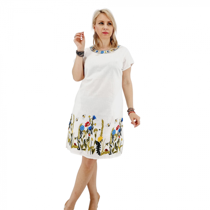 Rochie Alba cu Broderie Ilincuta [6]