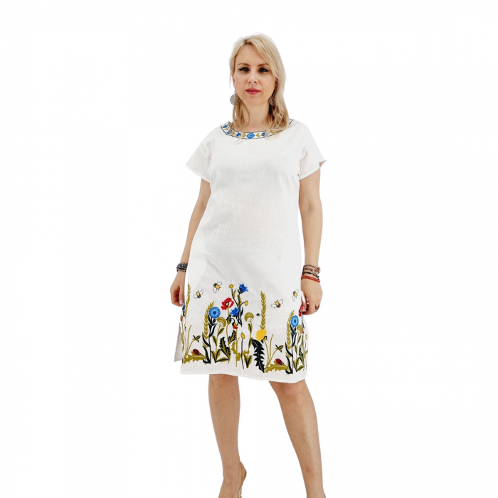 Rochie Alba cu Broderie Ilincuta [3]