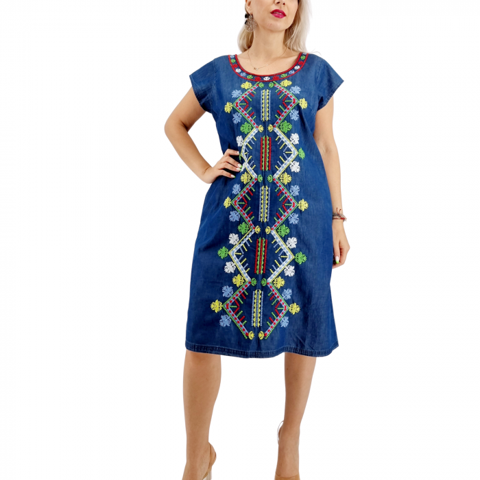 Rochie din Denim traditionala Sanda 63 [5]