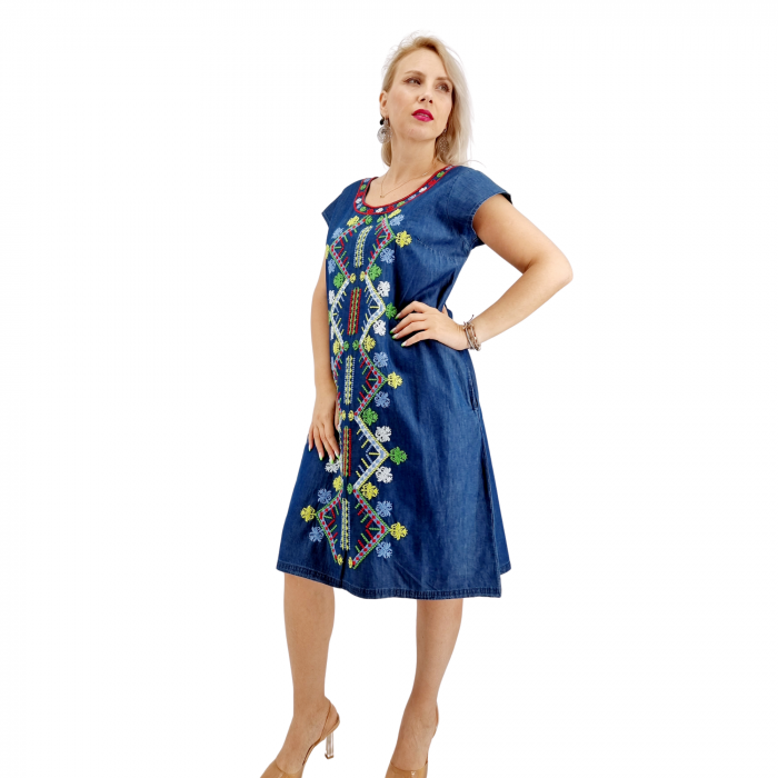 Rochie din Denim traditionala Sanda 63 [3]
