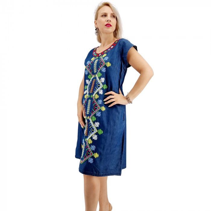 Rochie din Denim traditionala Sanda 63 [4]