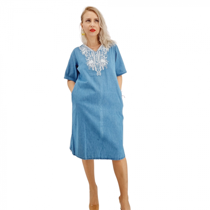 Rochie din Denim traditionala Sanda 66 [3]