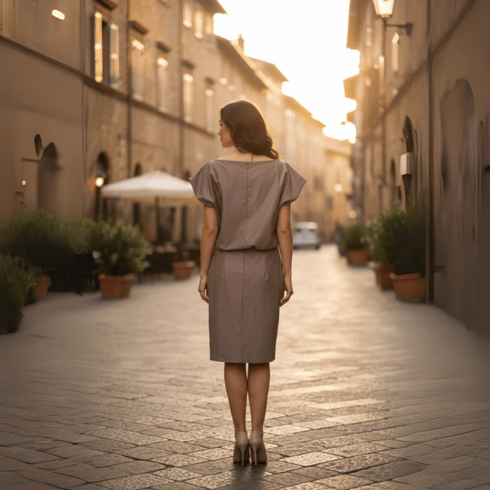 Rochie din piele ecologica cappuccino [2]