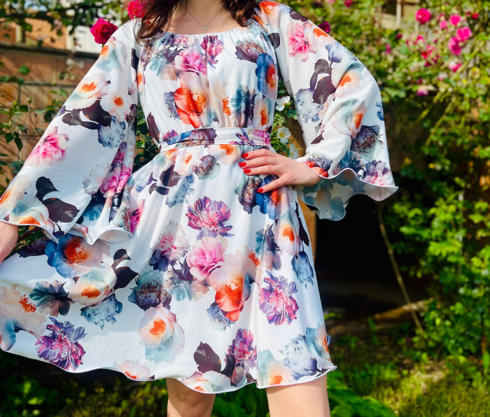 Rochie din voal cu imprimeu floral Delia 2 [2]