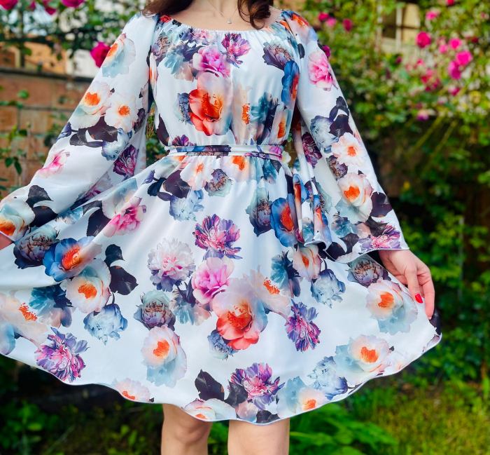 Rochie din voal cu imprimeu floral Delia 2 [3]