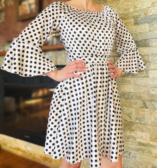 Rochie eleganta cu buline Nela 9 [3]